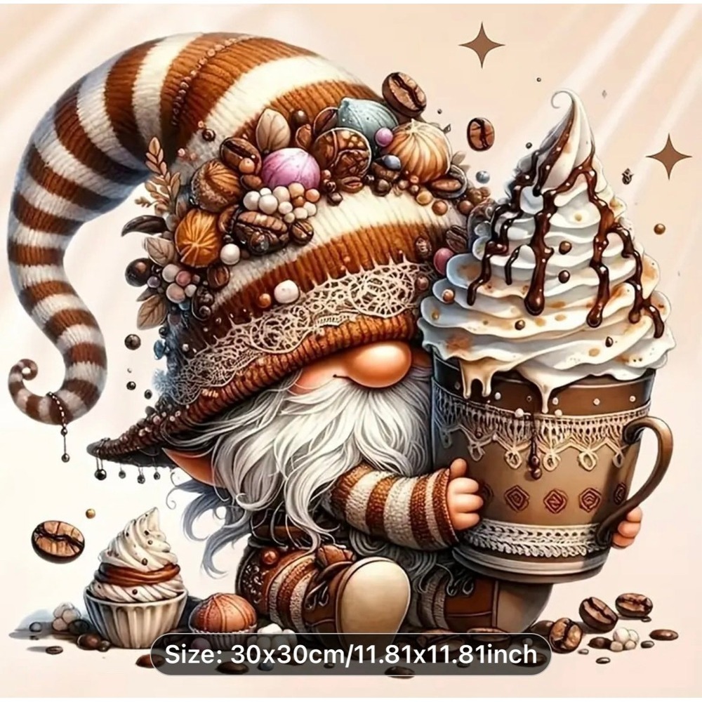Gnome‎ Hot Chocolate/Coffee Diamond Painting Full/Round